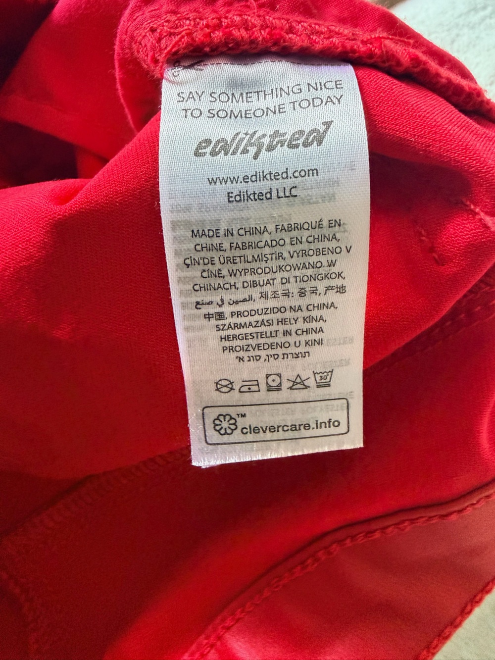 Edikted Luna Faux Leather Flare Jeans in Red - Size Small - Picture 5 of 6